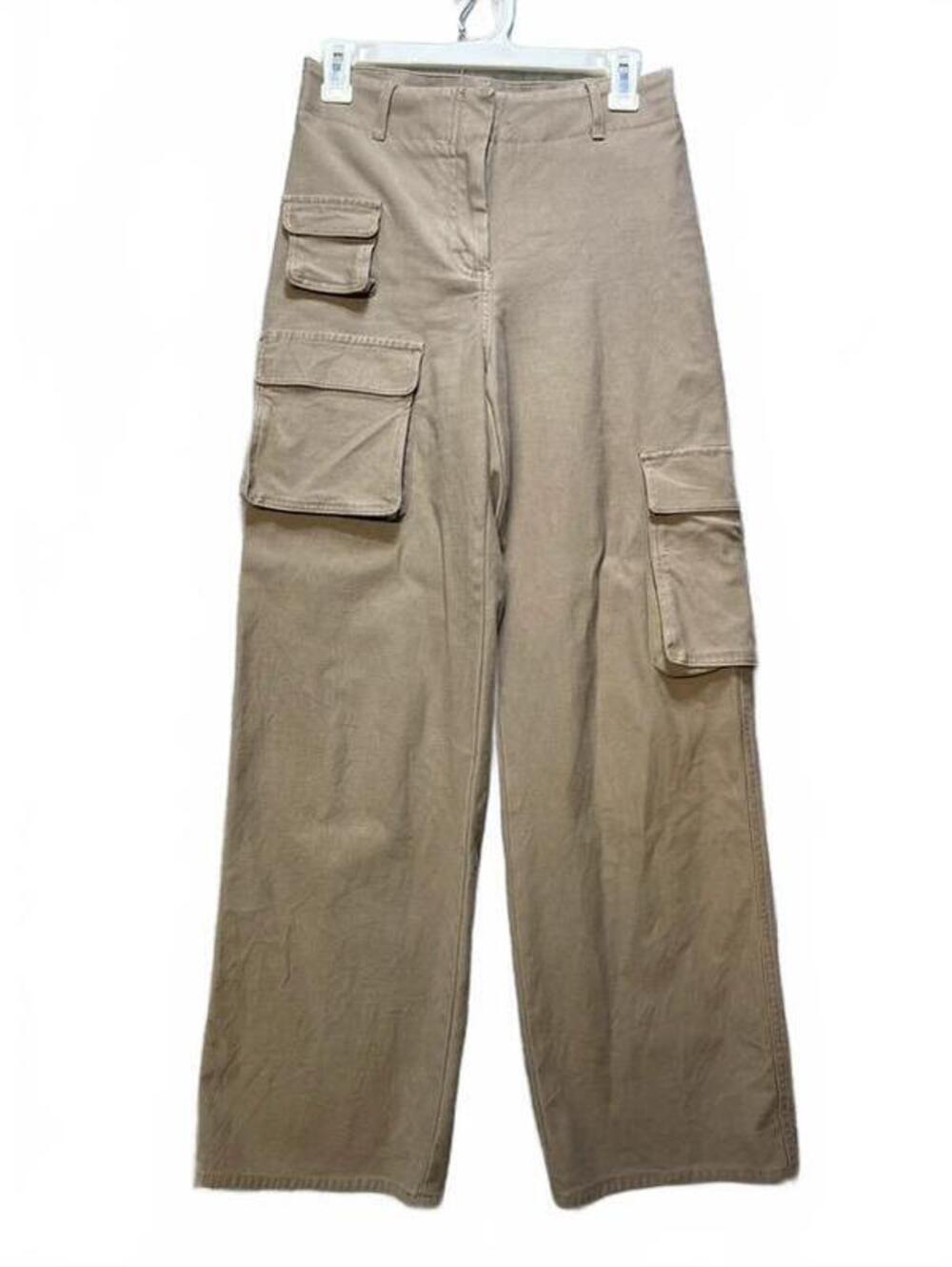 Wilfred Free Aritzia High Waisted Wide Leg Cargo Pants Tan Beige Stretch 4 - Picture 1 of 9